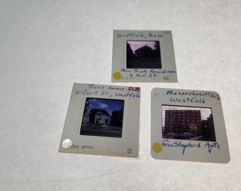 Lot de 3 vintage Westfield Massachusetts 35mm Film Slides 1960s Homes appartements
