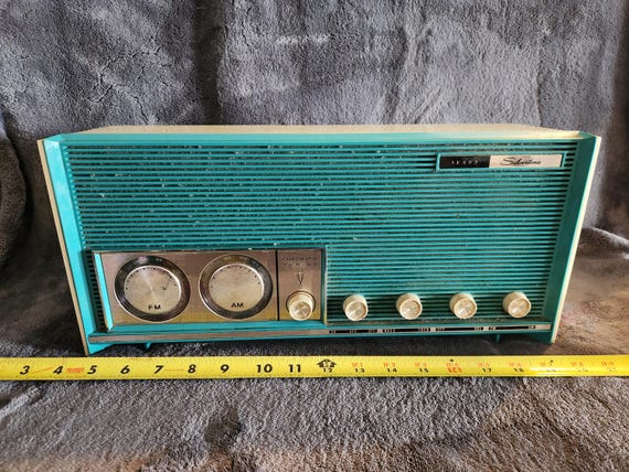 Vintage 1966 Mariner Teal Sears Silvertone 6019 AM/FM Tube Radio