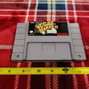 Vintage WORKING 1993 Vegas Stakes Super Nintendo Entertainment System cartridge