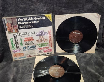 J*Vintage 1975 Worlds Greatest Bluegrass Bands LP vinyl record 2 record set