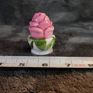 B* Vintage Pfaltzgraff Emma Mini Salt & Pepper Stacking Floral Ceramic shaker