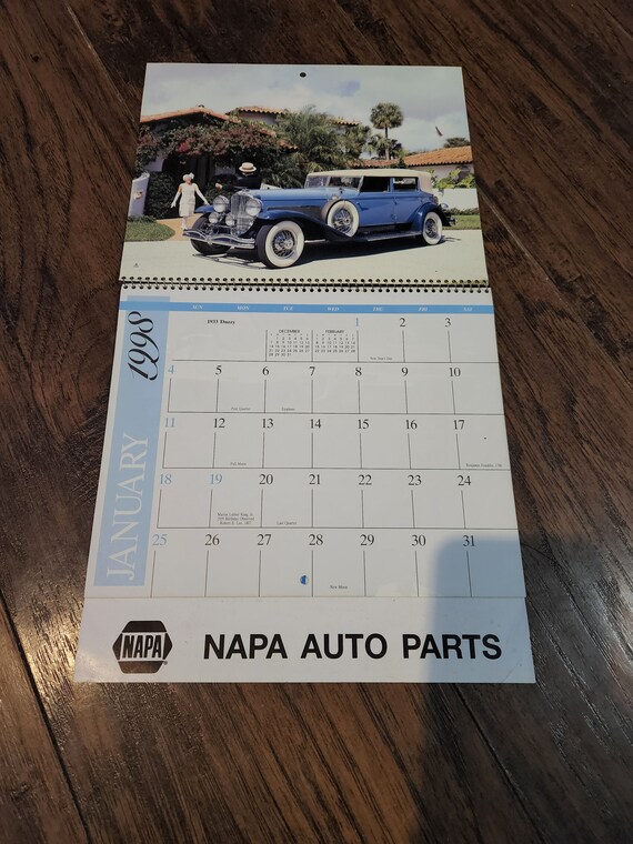 A** Vintage NAPA Auto Parts Calendar -1998 - Etsy