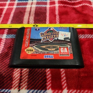 Vintage WORKING World Series Baseball Sega Genesis game cartridge