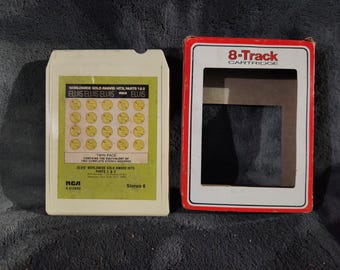 J * Vintage 1974 Weltweit Gold Awards Hits Part 1 & 2 von Elvis Presley RCA Cords 8 track FUNKTIONIERT