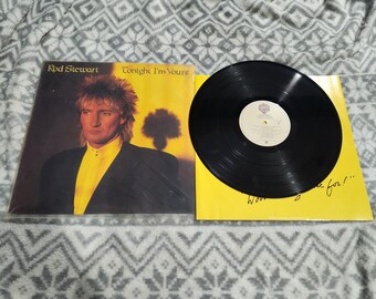 J* Vintage 1981 Rod Stewart Tonight I'm yours LP disco de vinilo
