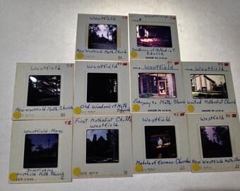 Lot of 10 Vintage Westfield Massachusetts 35mm Film Slides 1980s