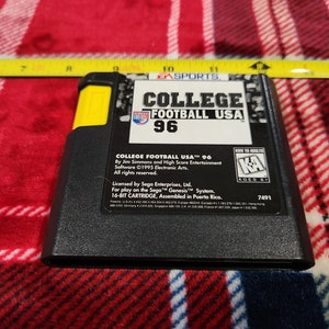 Vintage WORKING 1995 Sega Genesis College football usa 96 game  cartridge
