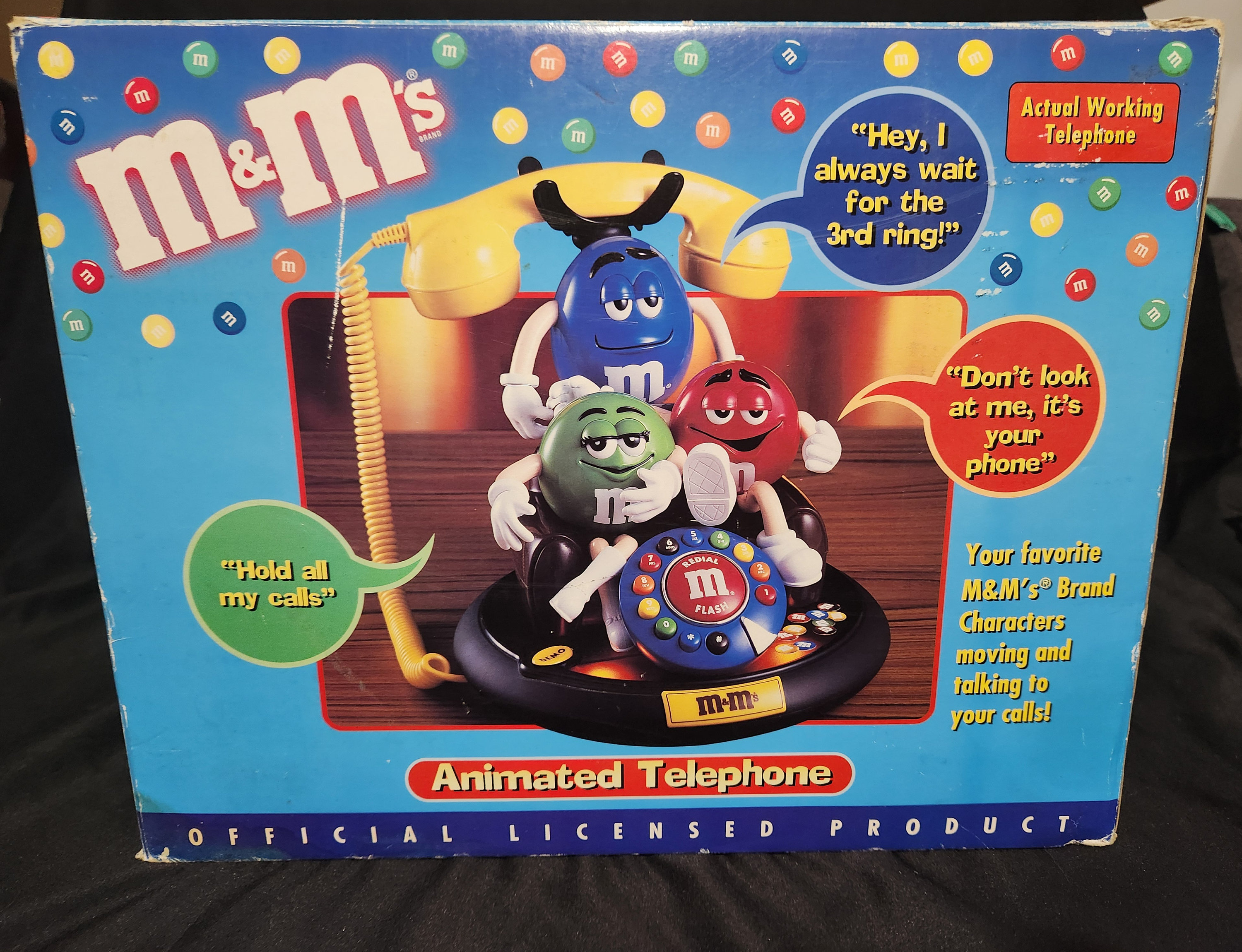 BRAND NEW Vintage M&ms Animated Telephone Lights up and Talks. 3