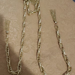 New Paparazzi gold tone rope/scarf Necklace and earrings set