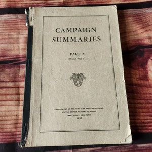 Vintage WWII Campaign Summaries 1942 War Department Technical Booklet