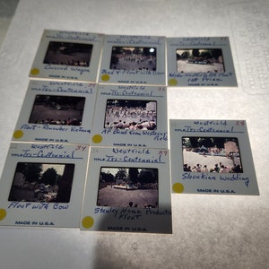 Lot of 8 Vintage Westfield Massachusetts 35mm Film Slides Tri Centennial Parade Groups bands 1960s