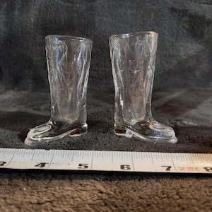 Vintage set of two Western Cowboy Boots shotglasses 3.5&quot;