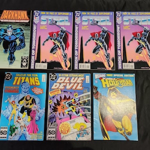 Vintage 1980s/1990s DC comics Darkhawk/ Steel/ Tales of Teen Titans/ Blue Devil/ Hourman