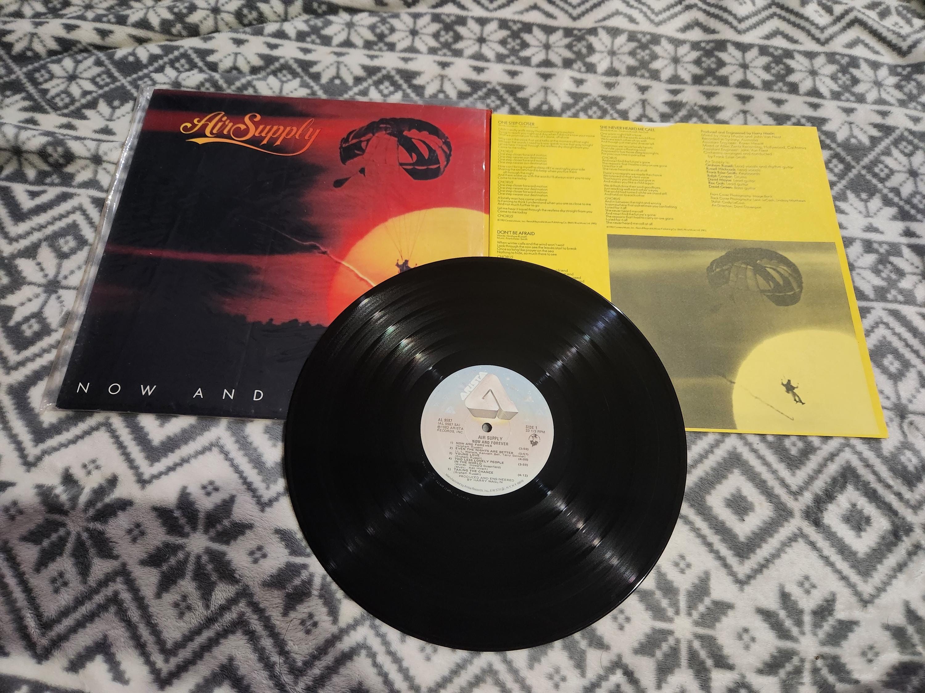 J* Vintage 1982 Now and Forever by Air Supply vinyl record Arista