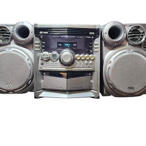 P* JVC MX-KA3 System Cassette player 3 Disc CD Changer Am Fm Stereo & Speakers -Tested