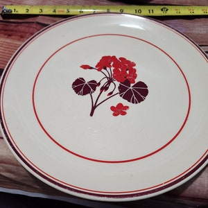 Vintage Franciscan Pottery Early Geranium Luncheon Plate