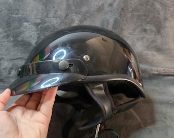 K* Fulmer AF-5R Gloss Black Motorcycle Half Helmet Size Large