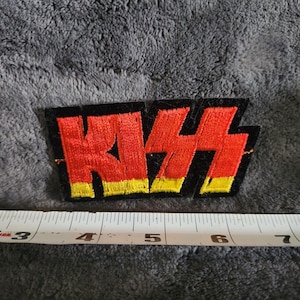 Vintage 1980&#39;s Kiss Logo Patch RARE 3.5”X 2”