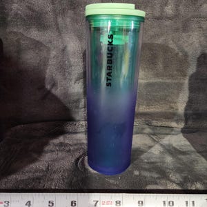 Starbucks 2020 Frosted Blue Green 16oz Cold Tumbler With Lid