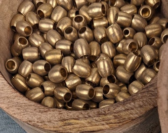 Large tube bead 7 mm for making macrame jewelry / macrame accessories / brass jewelry