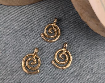 Brass pendant spiral #72 for making macrame jewelry / 20 mm X 15 mm / macrame accessories / brass jewelry