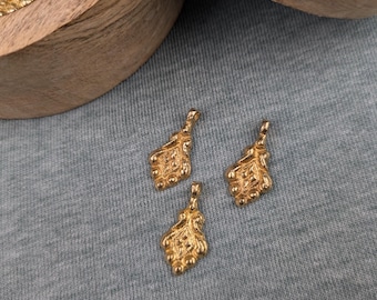 Pingente de latão em losango nº 28 para fazer joias de macramê / 18 mm x 30 mm / acessórios de macramê / joias de latão
