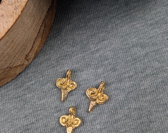 Brass pendant small tip #8 for making macrame jewelry / 11 mm X 17 mm / macrame accessories / brass jewelry