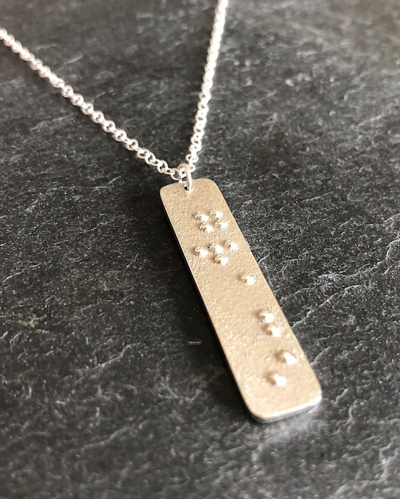 Personalized braille necklace outlet