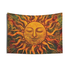 Antique Sun Face Art Print, Zodiac Diagram, Vintage