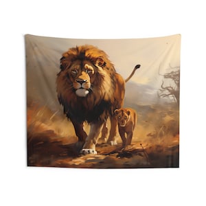 Lion and Cub Tapestry