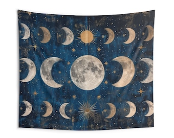Mystical Moon Phases Tapestry