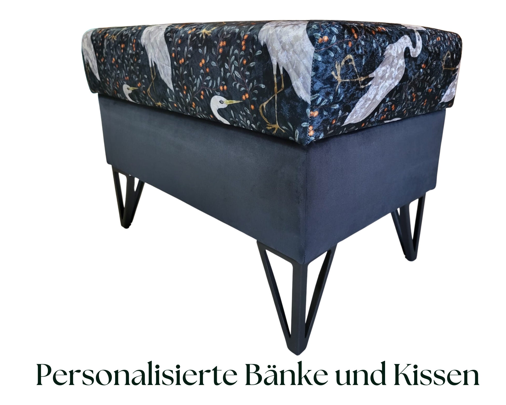 Banc avec espace de rangement Ottoman Sélection de tissu personnalisée Coffre à chaussures Banc à chaussures Coffre Repose-pieds avec rangement DE lux