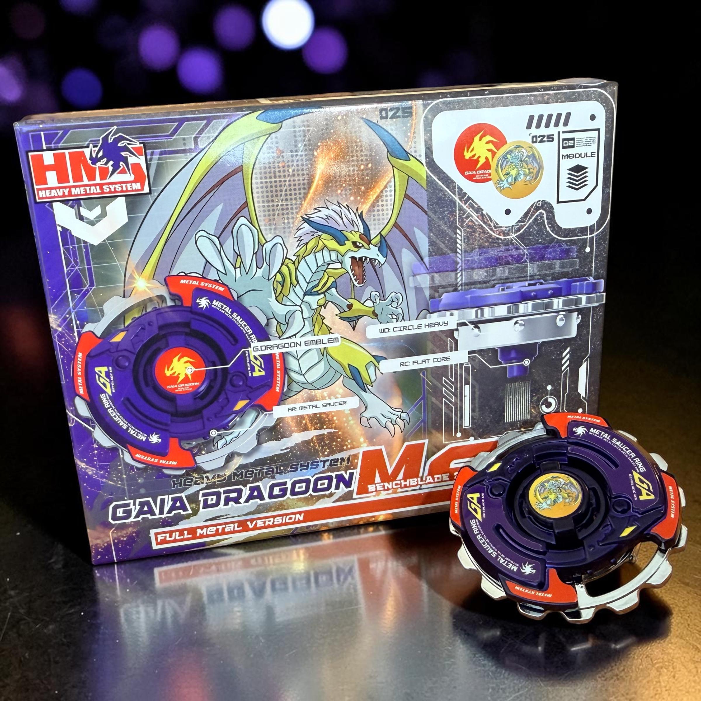 Full Metal Beyblade Gaia Dragoon MS - HMS Repro zinc chrome Plated