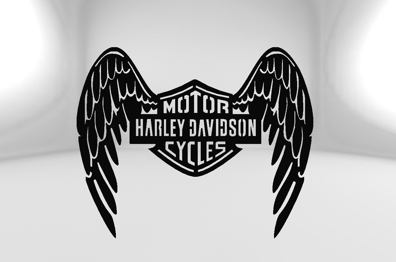 Harley Davidson Dxf Svg Png Files Angel HD Laser Cut for Cnc Etsy Canada