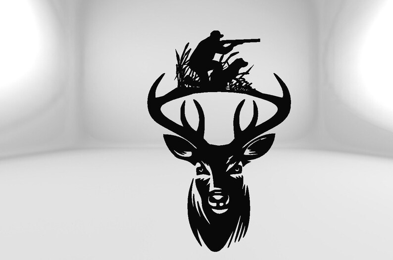 Hirsch Jäger Svg Png Dxf Dateien Hirschkopf Laser cut Für Etsy
