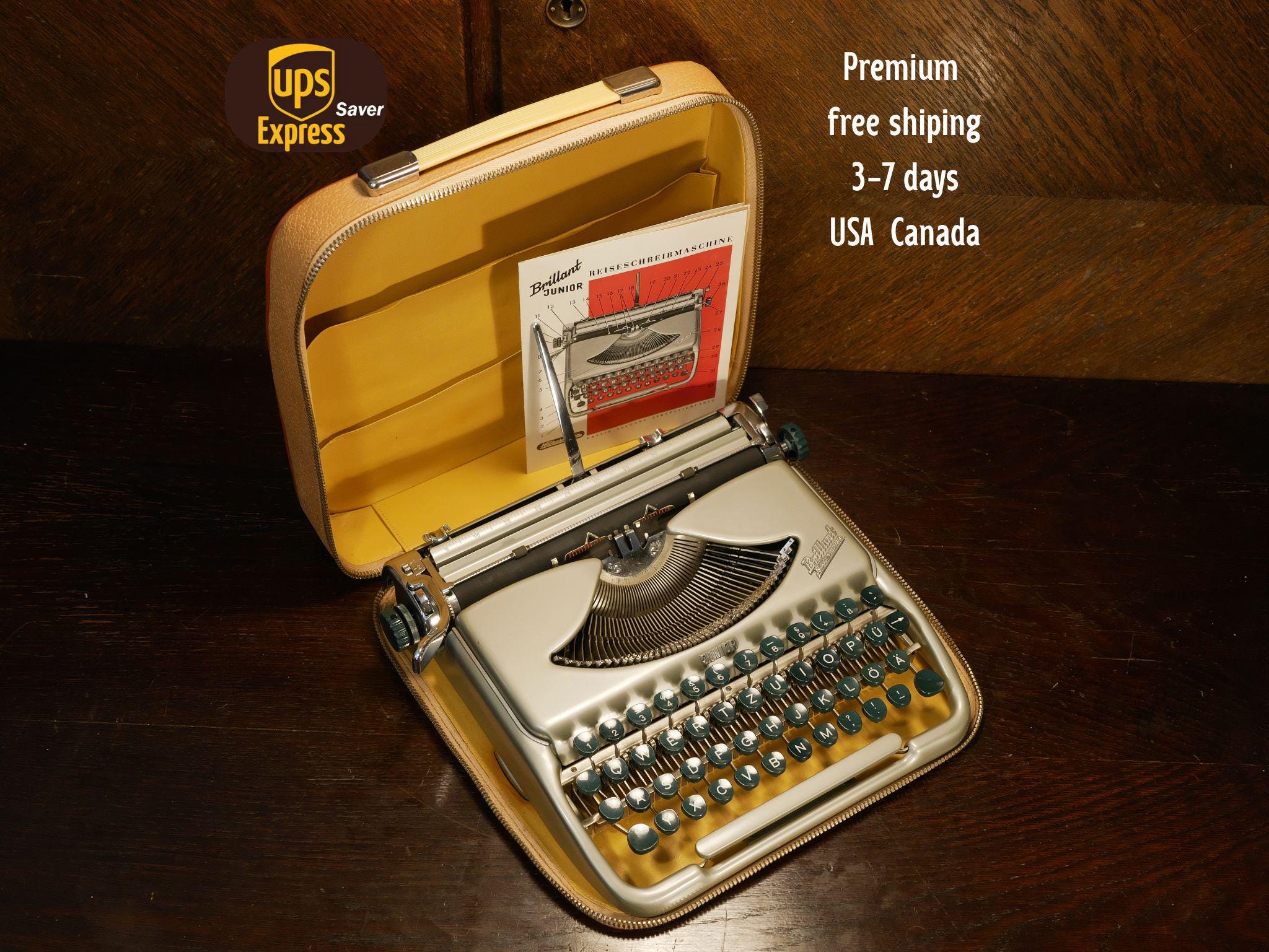 Vintage Groma Kolibri Typewriter Mid Century Space Age