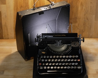 Rare 1930s  Continental Portable  Typewriter in Perfect  Working Condition with case