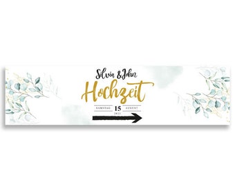 Personalisierter Wegweiser Hochzeit, Wegweiser Hochzeit, PVC-Banner Hochzeit, Individuelles Schild Hochzeit, Wegweiser Hochzeit mit Namen