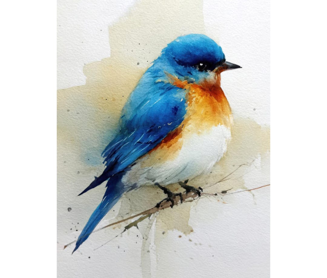Bluebird Watercolor Giclée Print – Songbird Wall Art, Spring Bird ...