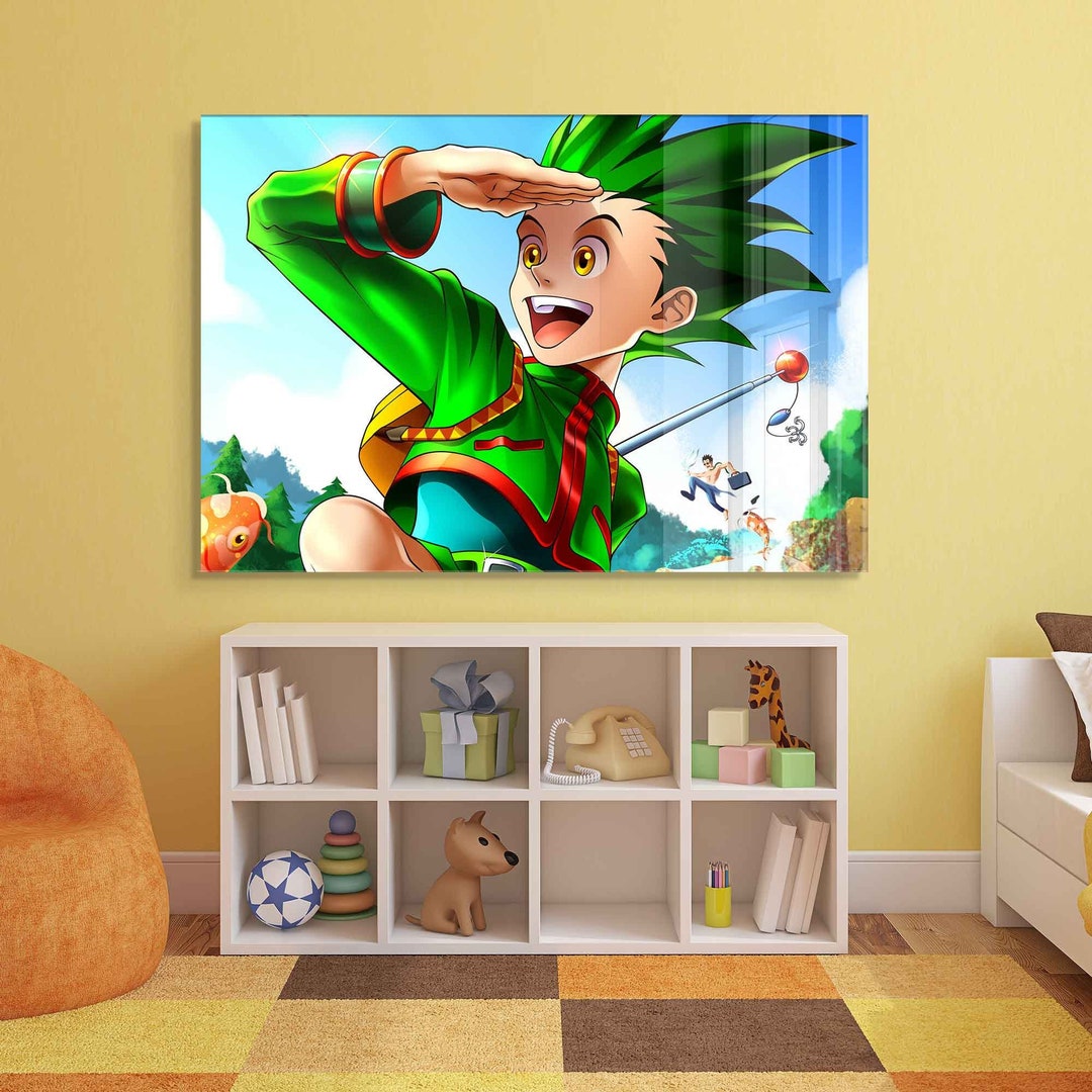 Anime Tempered Glass Wall Art Anime Prints Wall Decor Anime Etsy