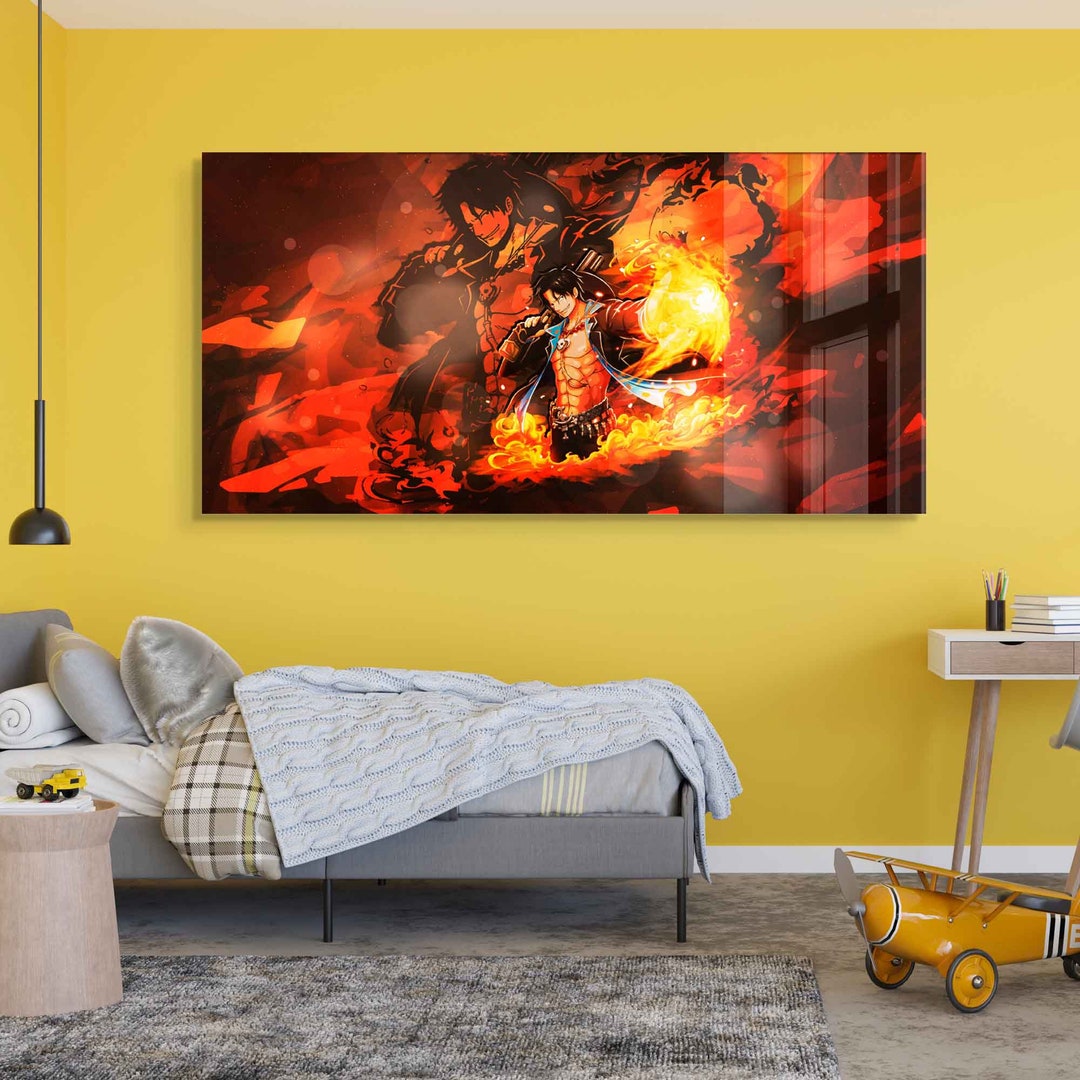 One Piece Tempered Glass Wall Art Anime Prints Wall Decor Etsy