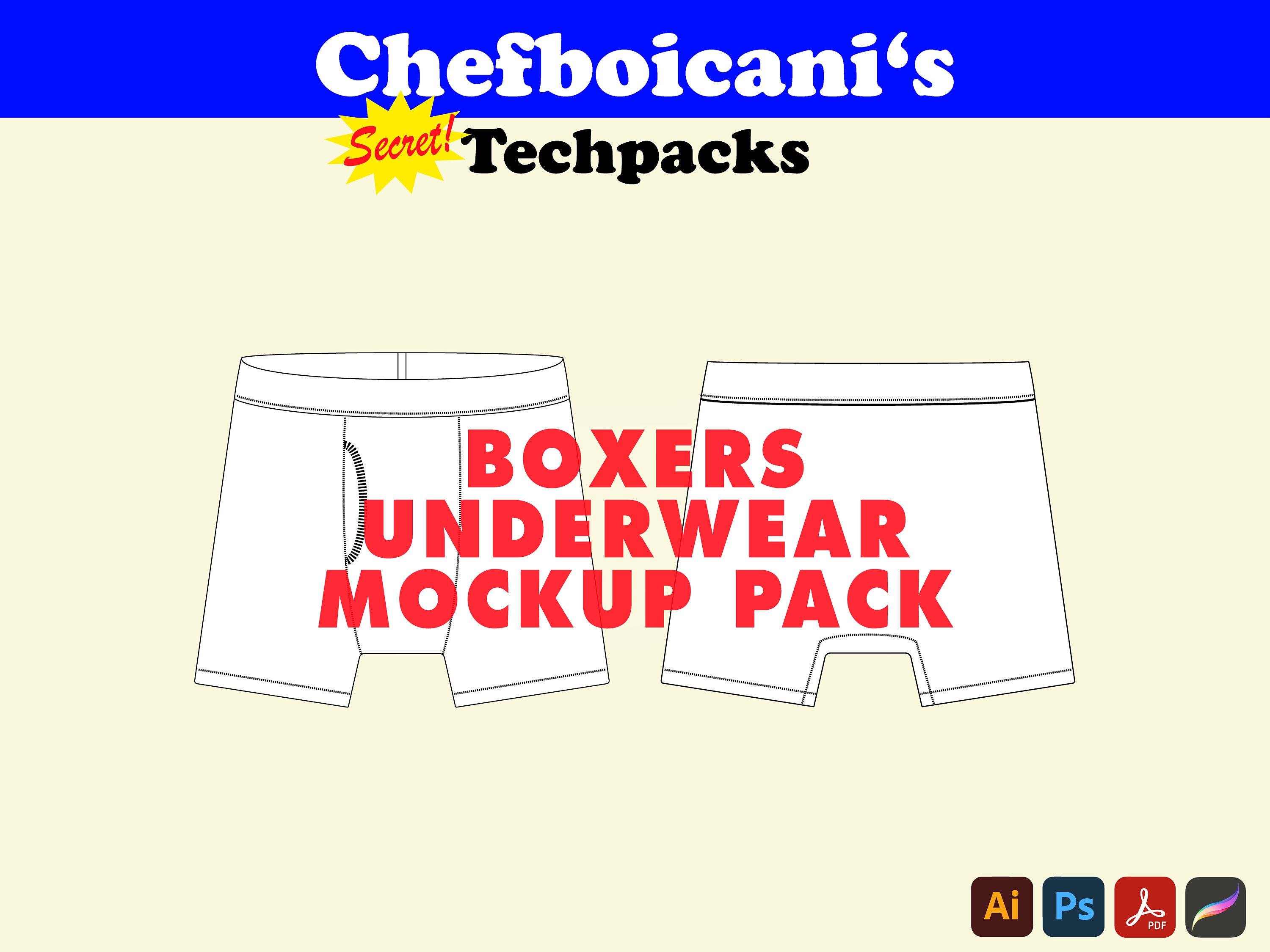 Boxer Briefs Mockup and Template 6 Angles, Layered, Detailed and Editable  Vector in Eps, Svg, Ai, Png, Dxf and Pdf -  Canada