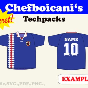 K&ouml;nnte beinhalten: Ein blaues Fu&szlig;balltrikot mit wei&szlig;em Kragen und einem rot-wei&szlig;en Rautenmuster auf der linken Seite. Das Trikot hat ein wei&szlig;es Wappen mit einem roten Kreuz und dem Text "cbe." darunter. Die R&uuml;ckseite des Trikots hat den Text "NAME" und die Nummer "10" in wei&szlig;.