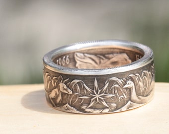 Ring made from Australian 50 cent coin from 1966 (.800 silver)