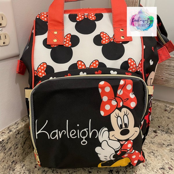 Red Minnie Mouse Diaper Bag