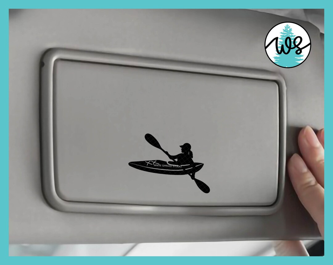 Kayak Decal, Woman Kayak Decal, Car Mirror Decal, Kayak Logo Decal