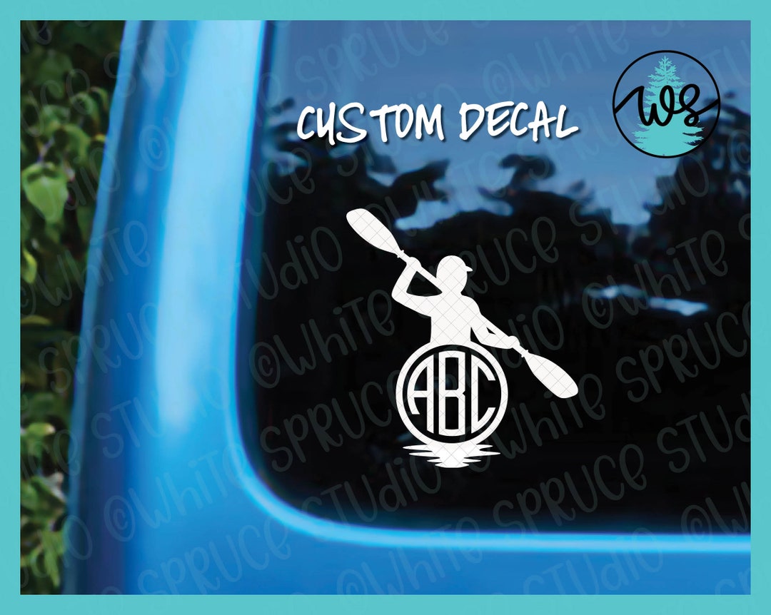 Custom Kayak Decal, Custom Kayak Monogram Decal, Personalized Kayak