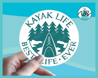 Kayak Sticker, Kayak Decal, Kayak Window Sticker, Kayak Vinyl Boat Decal, Kayak Window Decal, Kayak Gift, Kayak Accessories, Kayak Best Life