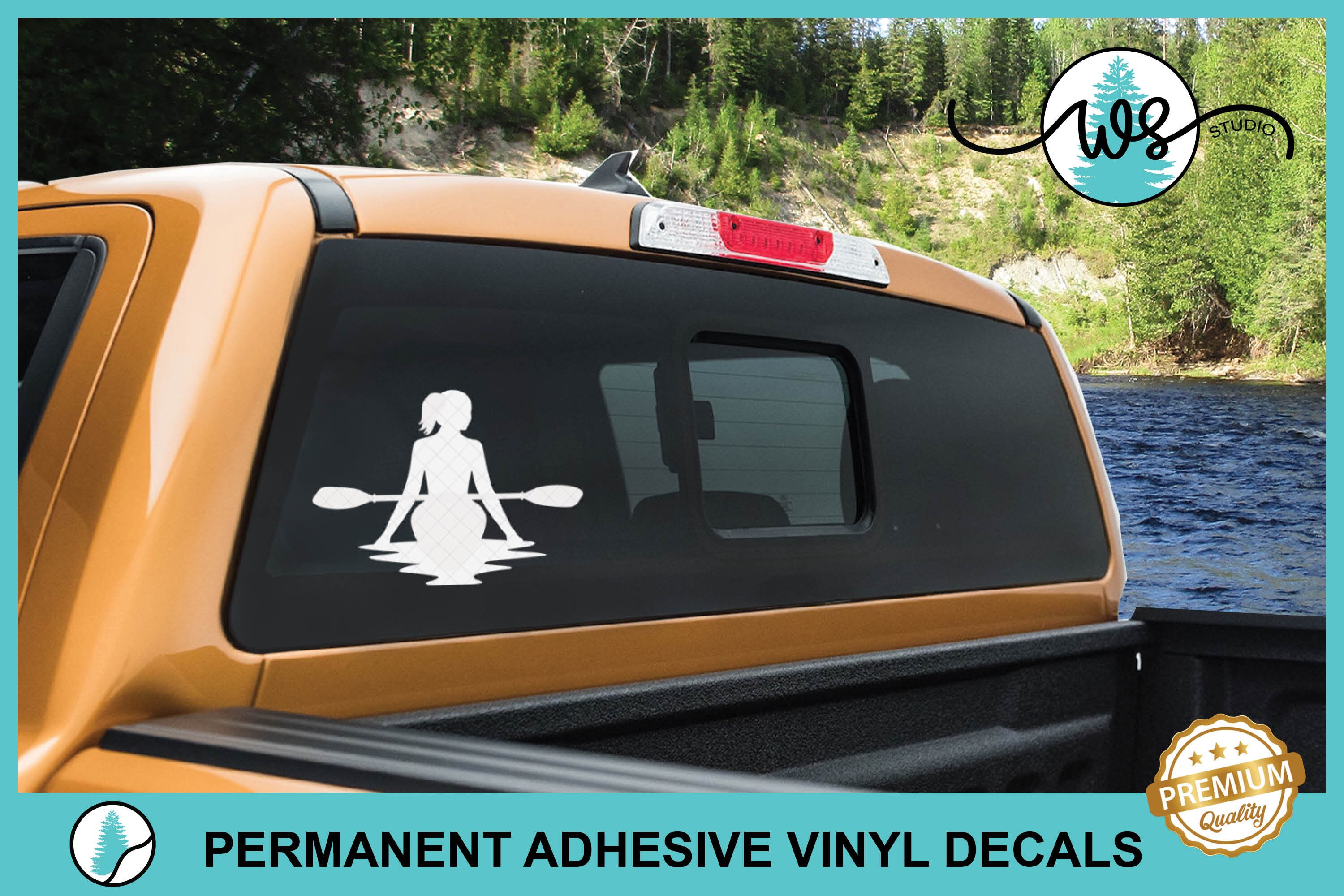 Kayak Decal Woman Kayak Decal Kayak Window Decal Kayak Logo Etsy