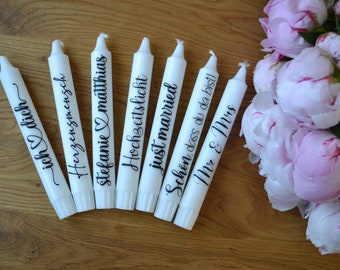 Stick candle with saying | Lettered Candle | Personalized | Wedding Candle | souvenirs for the wedding